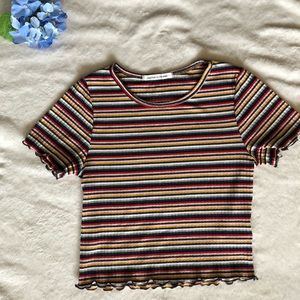 Caution to the Wind Crop Top with Lettuce Trim